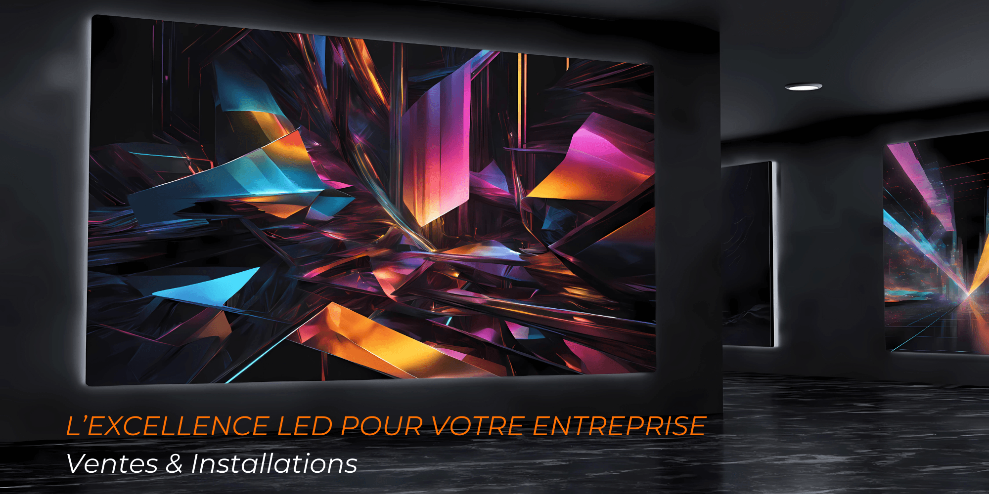 Bannière Pentagone sur les solutions LED pour les entreprises.